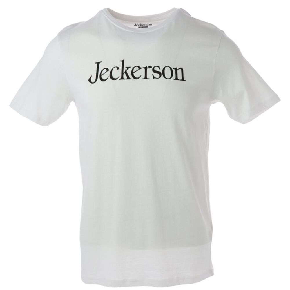 Jeckerson Classic Logo Tee Short Sleeve Crew Neck Men White Shirts